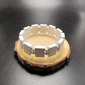 Pulsera de panel en blanco de madera para icono Santo religioso Pulsera de pieza cuadrada de madera <span class=keywords><strong>Rosario</strong></span> Pulsera elástica - Product Image 1