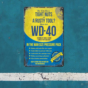 Decorazioni per Stanza o <span class=keywords><strong>Garage</strong></span>, Insegna in Metallo <span class=keywords><strong>Vintage</strong></span> 'Hai Dadi Serrati o uno Strumento Arrugginito?' 20x30 cm - Product Image 5