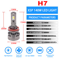 Ampoule de phare LED H4 X8 X5P pour voiture et camion, 160W 20000lm, compatible véhicules électriques, 9004 9007 H1 H3 H8 H4, Lumières LED Auto H4