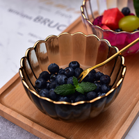 Nordic Style Kant Gouden Rand Glazen Kom Set Voor Thuissalade Dessertschaal Fruit Snackplaat