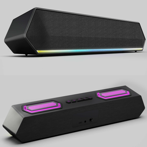 Basses sans fil d'usine OEM Lumière RVB Haut-parleur PC Alimenté par USB <span class=keywords><strong>Ordinateur</strong></span> <span class=keywords><strong>de</strong></span> jeu <span class=keywords><strong>Barre</strong></span> <span class=keywords><strong>de</strong></span> <span class=keywords><strong>son</strong></span> <span class=keywords><strong>pour</strong></span> jeu <span class=keywords><strong>de</strong></span> <span class=keywords><strong>bureau</strong></span> - Product Image 1