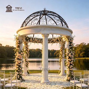 Gazebo de Mármol Estilo Occidental, Pabellón Europeo Tallado a Mano en Piedra Natural para Jardín, Bodas, Decoración de Chateaux y Villas - Product Image 2