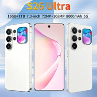 Smartphone Android 5G 2026 New S26 Ultra 108MP Layar Besar 7,3 Inci 16GB+1TB Android 15 Tidak Terkunci Dual SIM Sidik Jari Wajah 108MP