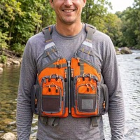 Gilet de pêche respirant 9 couleurs avec flotteur pour sports nautiques en extérieur, veste de natation réglable pour la pêche à la mouche, équipement de pêche