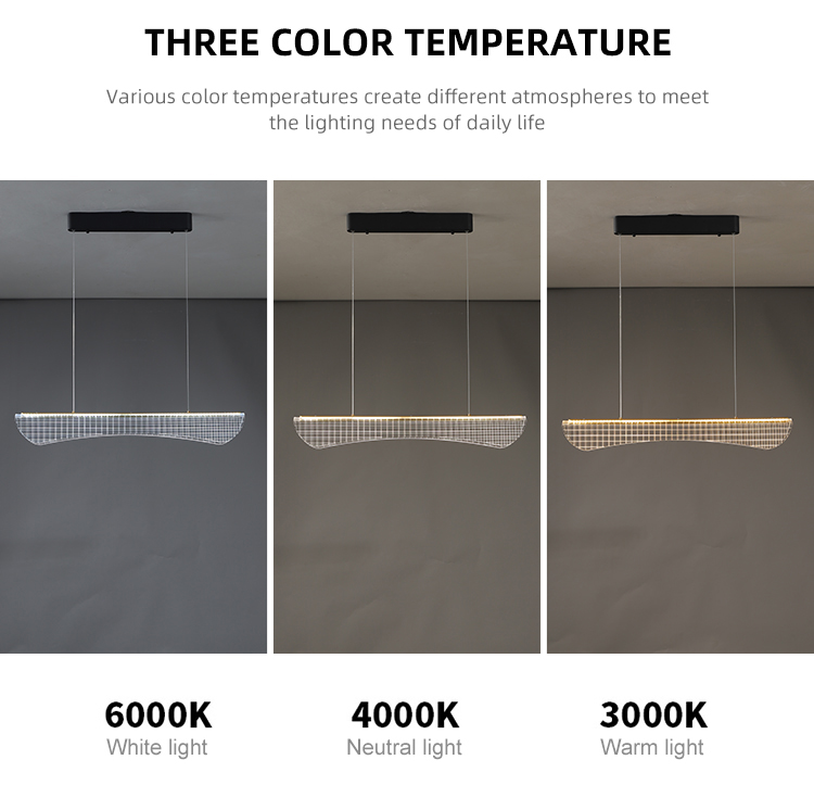 High Quality Modern Acrylic Gold Color Curve Bedroom Living Room Kitchen Led Pendant Light