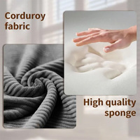 Canapé modulaire sectionnel en velours côtelé en forme de U, inclinable et rembourré, avec accoudoirs amovibles, pour salon de villa, assise confortable