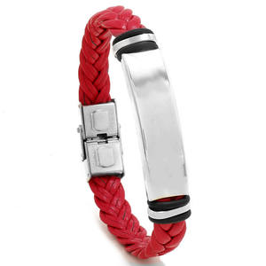 <span class=keywords><strong>Bracciale</strong></span> da <span class=keywords><strong>Uomo</strong></span> Intrecciato Avvolgente in Pelle PU Nera con Ancora in <span class=keywords><strong>Acciaio</strong></span> Inossidabile, Semplice e Regolabile, con Logo Personalizzato Inciso, di Grande Successo - Product Image 6