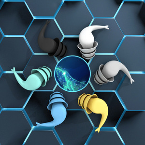 سدادات أذن قابلة لإعادة الاستخدام لتقليل الضوضاء مقاومة للماء من أجل السباحة الصيفية والاستحمام وركوب الأمواج والرياضات المائية - Product Image 3