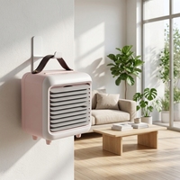 Ventilateur de bureau USB portable avec minuterie à vitesse réglable et lumière en plastique pour la maison et l'hôtel