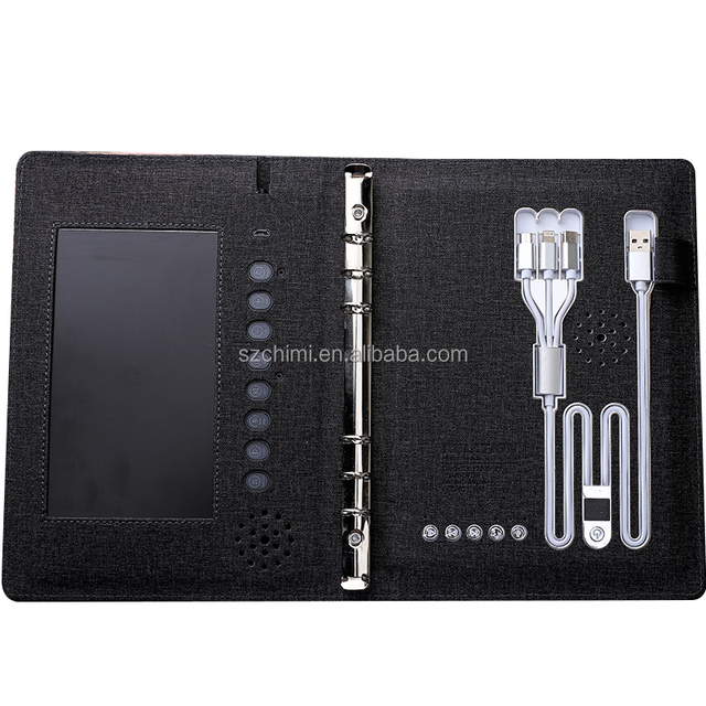A5 Size Notebook-power Bank Large Function Notebook Power Bank Smart Notebook with Screen Video 7''
