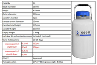 Insemination artificielle du bétail, réservoir d'azote liquide 2L YDS-2-35, alliage d'aluminium PCZPX pour l'amélioration du bétail