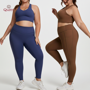 Wholesale EU Size 2xl 3xl 2 Piece Plus Size Women's Leggings Set Clothing Gym Clothes Apparel Stock