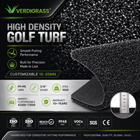 Tapis de golf artificiel professionnel noir 15 mm avec couche de coussin 3D souple, écologique et personnalisable pour la pratique du putting sur le driving range