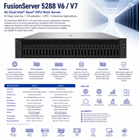 Serveur en rack XFusion FusionServer 5288 V6 V7 4U double processeur Intel Xeon GPU pour l'apprentissage profond, la virtualisation, le calcul haute performance et les entreprises