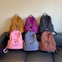 Sac à dos en nylon pour femmes, léger, décontracté, multi-poches, pour les voyages, l'école, l'usage quotidien en plein air