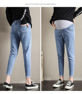 प्लस आकार के मातृत्व नरम जींस 4xl खिंचाव पैंट फिट बेबी बम्प गर्भवती डेनिम पैंट हार्म पैंट - Product Image 5