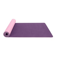 Tapis de yoga Yunchen double couche, gris clair bleu foncé, TPE EVA, qualité supérieure, exercice, découpe, imperméable, écologique, logo personnalisé