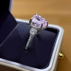 약혼 반지 반지 하트 컷 빈티지 판매 S925 다이아몬드 실버 웨딩 여성 멋진 새로운 디자인
