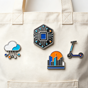 เข็มกลัดโลหะเคลือบเงินรูปทรงแปลกตา งานศิลปะสะสม ดีไซน์ทันสมัย - Product Image 3