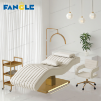 Lit de Cils Électrique Inclinable Moderne Rose, Lit Esthétique Ergonomique Courbé pour Cils et Sourcils, Table de Soin Faciale pour Extensions de Cils