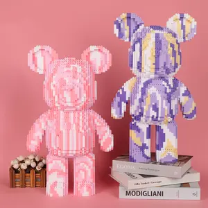 Neues Design Assembled Bear 3D Modell 52cm Mini Brick Figur Verbindung Fluid Bear brick Micro Bausteine Toy Home Decoration