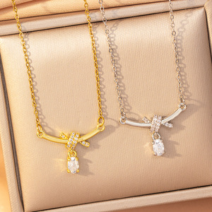 <span class=keywords><strong>สร้อย</strong></span>คอผู้หญิงทรงหัวใจประดับเพชรคิวบิกเซอร์โคเนียชุบทอง สไตล์สปอร์ต ขายดีข้ามพรมแดน แมทช์ได้กับทุกชุด แฟชั่นเฉพาะกลุ่ม - Product Image 2