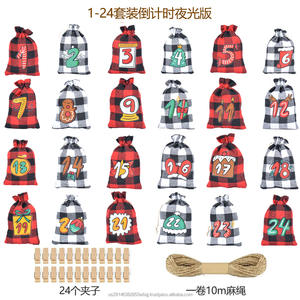 Bolsa de Regalo de Tela Personalizada con Diseños de Caramelo y Árbol de Navidad, Calendario de Adviento Mágico, Decoraciones para Desempacar con Alegría Diaria, Directo de Fábrica - Product Image 3