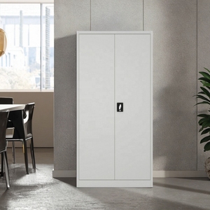 Armoire de classement en acier pour bureau avec étagères réglables et portes doubles pour le rangement de documents, idéale pour le bureau à domicile et l'atelier - Product Image 5