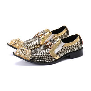 Chaussure habillée pour <span class=keywords><strong>homme</strong></span> Xinzirain, tête de dragon dorée personnalisée, chaussure de scène brillante avec <span class=keywords><strong>boucle</strong></span> en cristal - Product Image 5