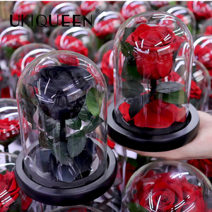 Fleur noire enchantée longue durée cadeau parfait <span class=keywords><strong>la</strong></span> <span class=keywords><strong>belle</strong></span> <span class=keywords><strong>et</strong></span> <span class=keywords><strong>la</strong></span> bête pour toujours conservée Rose éternelle dans un dôme en verre - Product Image 3