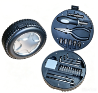 Kit d'outils portables pour pneus, 24 pièces, ensemble d'outils manuels multifonctionnels, kit de réparation automobile avec tournevis, pinces et embouts