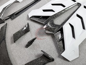 Kit carrosserie semi-carbone forgé style SVJ pare-chocs avant pare-chocs arrière jupe latérale becquet pour <span class=keywords><strong>Lamborghini</strong></span> Aventador LP700 LP720 - Product Image 5