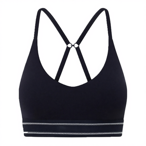 Soutien-gorge de sport de yoga à maintien élevé pour femmes en gros, logo frontal, bonnets amovibles, bretelles réglables, séchage rapide, respirant - Product Image 1