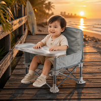 Siège rehausseur portable pour bébé avec plateau, chaise de plage pliable, chaise haute pour repas, chaise rehausseur d'extérieur pour bébé pour manger