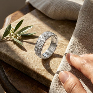 Bague large en argent sterling S925 avec moissanite, incrustation pavée complète, ajustement confortable, unisexe, alliance de mariage, bijoux fins, cadeau pour femme - Product Image 5