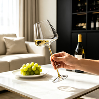 Verres à vin en cristal sans plomb de luxe avec logo personnalisé, à long pied, design moderne - Vente en gros