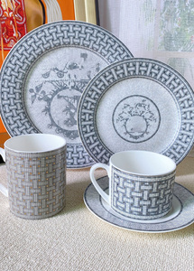 Meilleures ventes de mosaïque d'argent européenne, service de 4 assiettes à dîner en porcelaine osseuse - Product Image 6