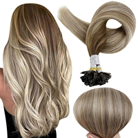 Ekstensi Rambut Remy Alami Asli dengan Kutikula Tertata Rapi, Harga Pabrik, Ujung Keratin Flat Tip Pre Bonded untuk Salon