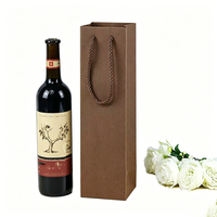 Sacs cadeaux en papier kraft pliables de luxe écologiques avec logo personnalisé en gros, avec fermeture à cordon pour bouquets et emballages de vin