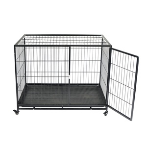 Katlanabilir Büyük Metal Köpek Kafesi Plastik Tepsi Sağlam Tasarım Klasik Modern Çevre Dostu Açık Üstlü Kulübe İç ve Dış Mekan Kullanımı İçin - Product Image 3