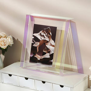 إطار صور صغير من البلاستيك الأكريليك مربع الشكل مع حامل عرض صور مجوف للديكور المنزلي وسطح المكتب مع شعار مخصص وعلبة هدايا - Product Image 2