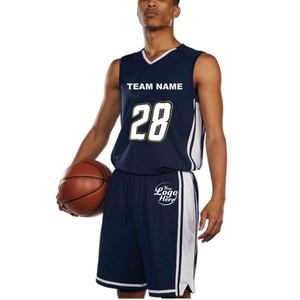 Ensembles de maillots de basket-ball personnalisés respirants pour équipes, style rétro américain, en mesh, pour adultes - Product Image 1