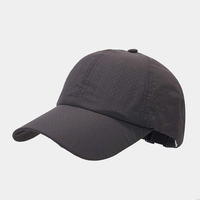 Gorras de béisbol deportivas personalizadas al por mayor, impermeables, de secado rápido, con orificios cortados a láser, de color sólido, transpirables, de malla, para golf, modelo común.