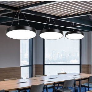 Suspension LED noire E27 3500K blanc chaud, abat-jour en acrylique et acier inoxydable, pour salon, montage au plafond, haute luminosité, corps doré - Product Image 3