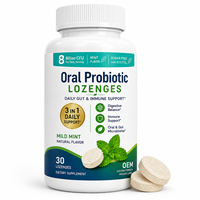 Comprimés probiotiques buccaux Clean Label sans sucre, à l'xylitol et à la menthe, pour le bien-être buccal, avec Streptococcus K12 M18 et zinc, Nutrition OEM