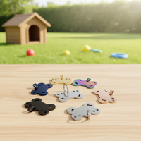 JinRuiXiang - Vente flash - Étiquettes d'identification pour animaux de compagnie en acier inoxydable gravées sur mesure - Design personnalisé pour chien et chat - Gravure au laser