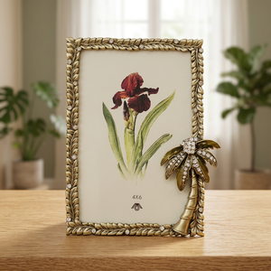BEST SELLING HOME DECORATION METAL ZINC ALLOY GREEN PALM TREE PHOTO <b>FRAME</b> 4x6 for MEMORY - Product Image 3