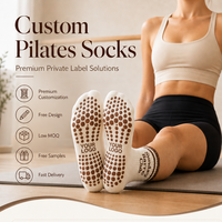 Chaussettes de yoga et de Pilates antidérapantes en coton pour femmes, conception OEM, avec grip, pour fitness en intérieur, logo personnalisé