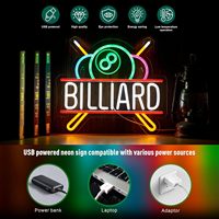 Lumière LED de billard à intensité variable, alimentée par USB, classée IP65, enseigne au néon personnalisée pour pub, bar, salle de billard, décoration murale, corps en acrylique