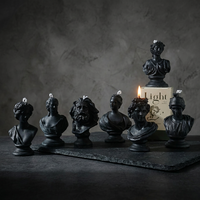 Bougie sculpturale moderne en cire de soja faite à la main, motif buste romain de statue grecque tendance, pour la décoration intérieure, Diwali, Fête des Pères